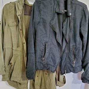New max jeans jackets M parka moto green bundle